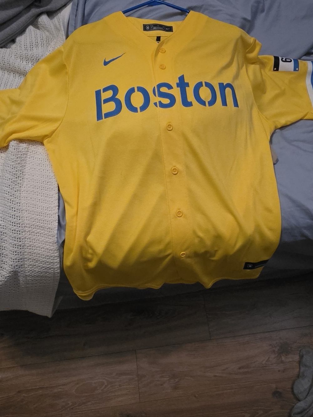 Nike Boston Yellow Baseball Jersey #11 XL